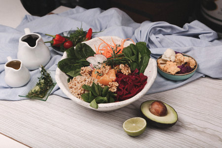 Fresh salad plate with mixed greens