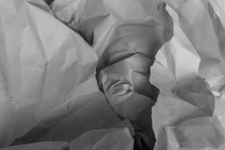 White creased crumpled paper background grunge texture backdropの写真素材