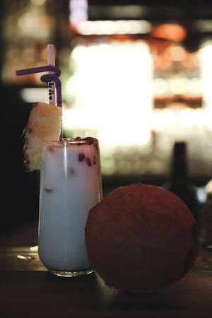 Alcohol cocktail drink on the table in restaurantの写真素材