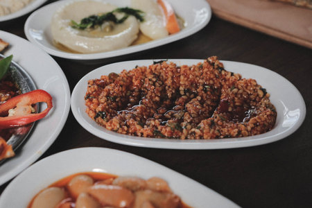 Traditional Turkish and Greek dinner appetizer table