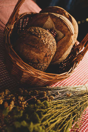 delicious natural aesthetic baked breadの写真素材