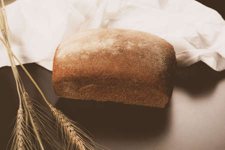 delicious natural aesthetic baked breadの写真素材