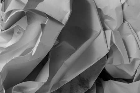 White creased crumpled paper background grunge texture backdropの写真素材