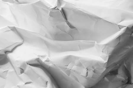 White creased crumpled paper background grunge texture backdropの写真素材