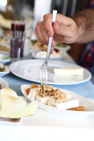 Traditional Turkish and Greek dinner appetizer tableの写真素材