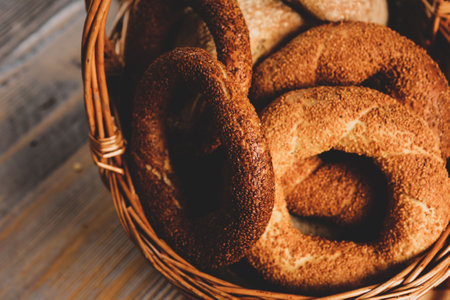 delicious natural aesthetic baked breadの写真素材