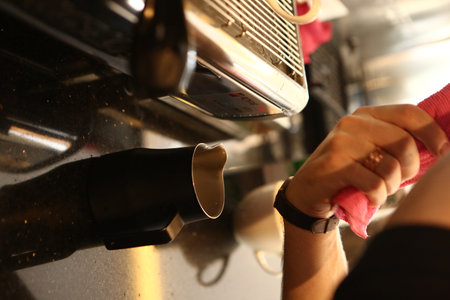barista brewing coffee in the coffee room