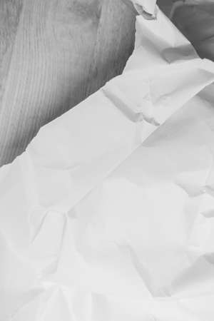 White creased crumpled paper background grunge texture backdropの写真素材