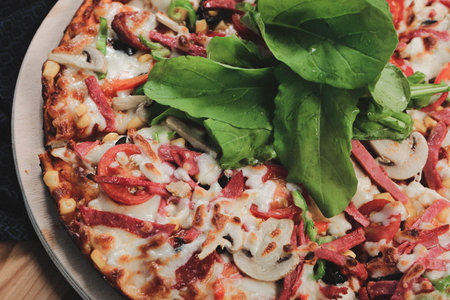 Delicious Mixture pizza Italian foodの写真素材