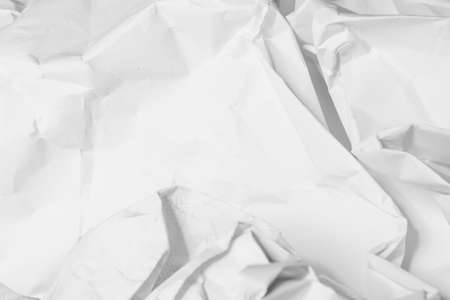 White creased crumpled paper background grunge texture backdropの写真素材