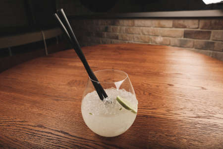 Alcohol cocktail drink on the table in restaurantの写真素材