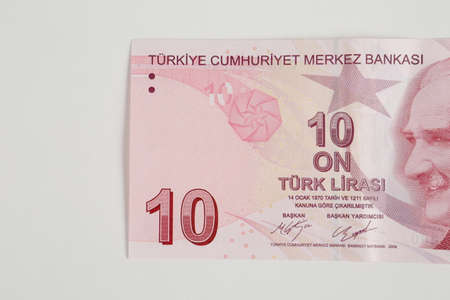 Turkish currency, Turkish lira banknotesの写真素材