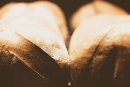 delicious natural aesthetic baked breadの写真素材