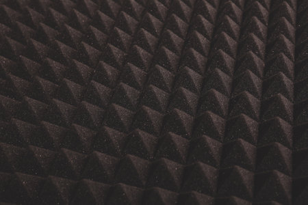 Close up of studio sound acoustic foam Backgroundの写真素材