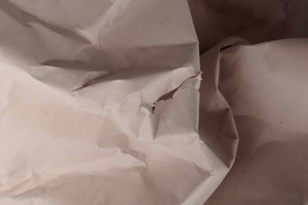 White creased crumpled paper background grunge texture backdropの写真素材