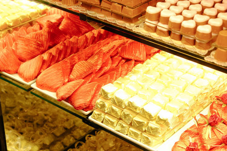a lot of variety chocolate pralines
