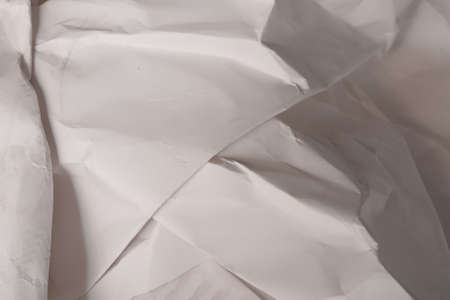 White creased crumpled paper background grunge texture backdropの写真素材