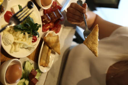 Rich and delicious breakfastの写真素材