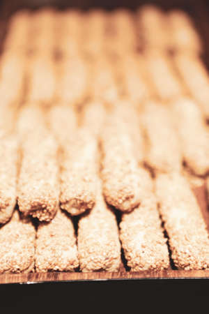 Group of assorted cookies. Chocolate chip, oatmeal raisin, white chocolateの写真素材