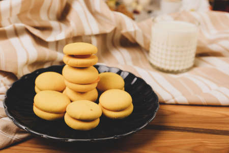 cookies with dark chocolate chipsの写真素材