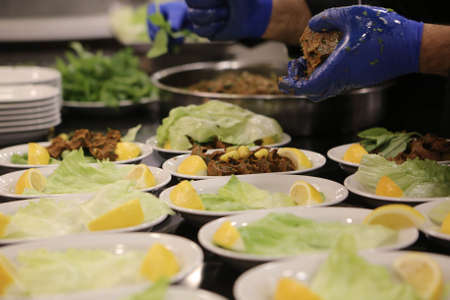 Turkish food, cigkofte, steak a la turca or chee koftaの写真素材