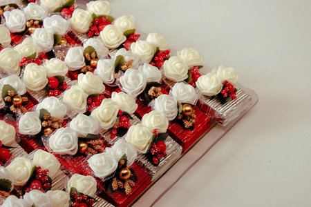 a lot of variety chocolate pralinesの写真素材