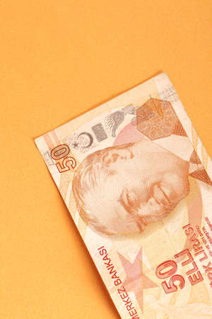 Turkish currency, Turkish lira banknotesの写真素材