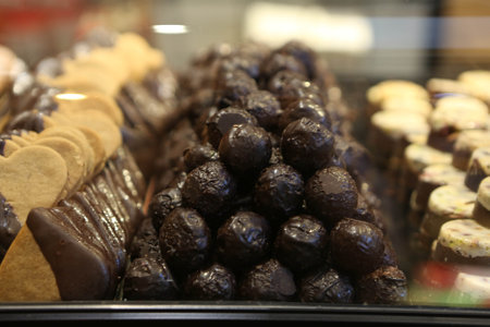 Group of assorted cookies. Chocolate chip, oatmeal raisin, white chocolateの写真素材
