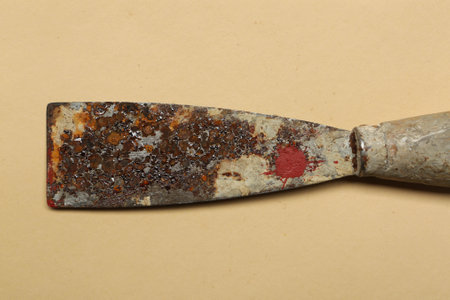 Rusty spatula repair tool, paint instruments.の写真素材