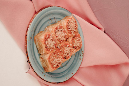 Traditional turkish dessert baklava with cashew, walnuts. Homemade baklava with nuts and honey.