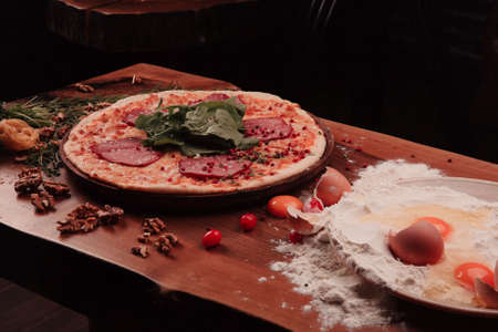 Delicious Mixture pizza Italian foodの写真素材