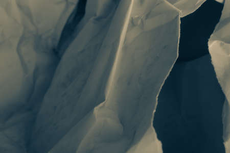 White creased crumpled paper background grunge texture backdropの写真素材