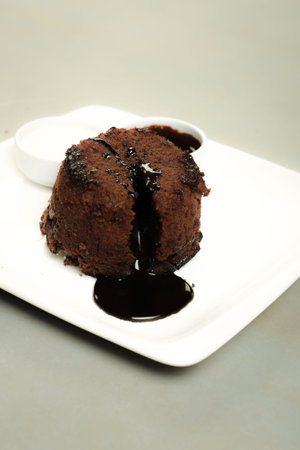 Chocolate Souffle with ice cream