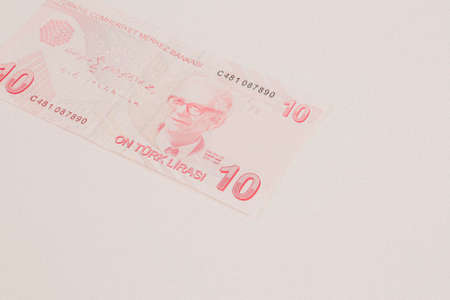 Turkish currency, Turkish lira banknotesの写真素材