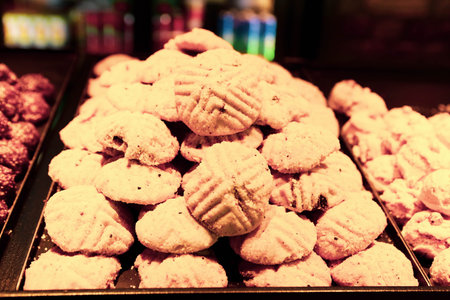 Group of assorted cookies. Chocolate chip, oatmeal raisin, white chocolate