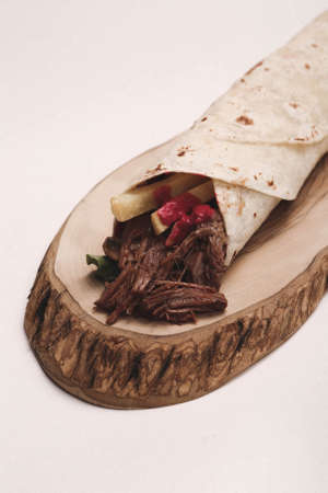 delicious meat durum, turkish kebab, sandwich wrapの写真素材