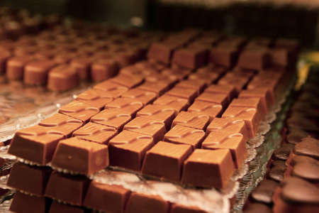 a lot of variety chocolate pralinesの写真素材