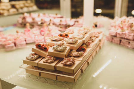 a lot of variety chocolate pralinesの写真素材