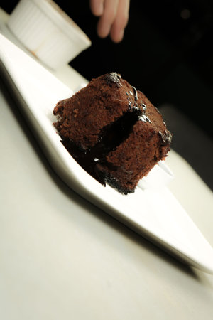 Chocolate Souffle with ice cream