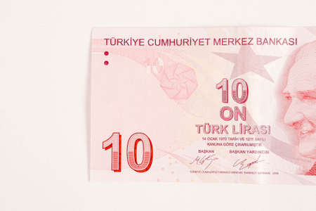 Turkish currency, Turkish lira banknotesの写真素材