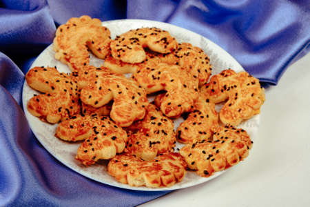 cookies with dark chocolate chipsの写真素材