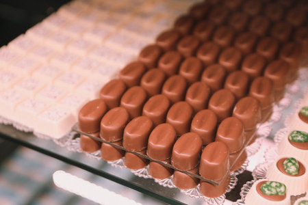 a lot of variety chocolate pralines
