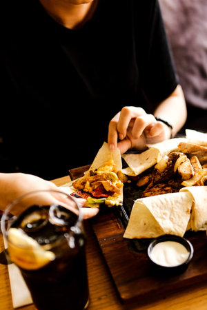 Delicious meat meal on the table