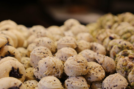 Group of assorted cookies. Chocolate chip, oatmeal raisin, white chocolate
