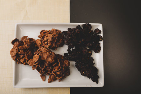 cookies with dark chocolate chipsの写真素材