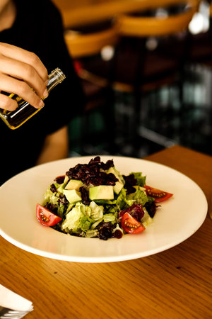 Fresh salad plate with mixed greens