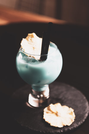 Alcohol cocktail drink on the table in restaurantの写真素材