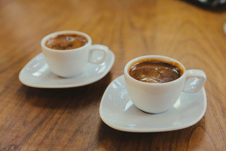 cup of Turkish coffee on table