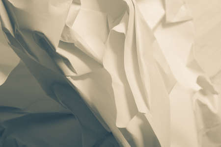 White creased crumpled paper background grunge texture backdropの写真素材