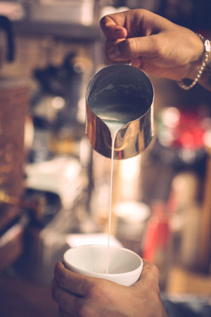 barista brewing coffee in the coffee room
